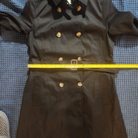 Stradivarius Women's Black Double-Breasted Trench Coat - Size L (NWT) - Picture 13 of 16